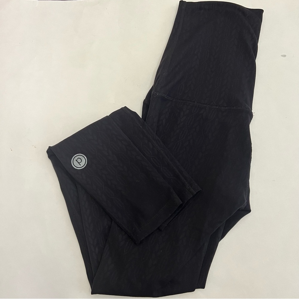 Pure Barre by Splits 59 High Rise Print Black Leggings Size Small